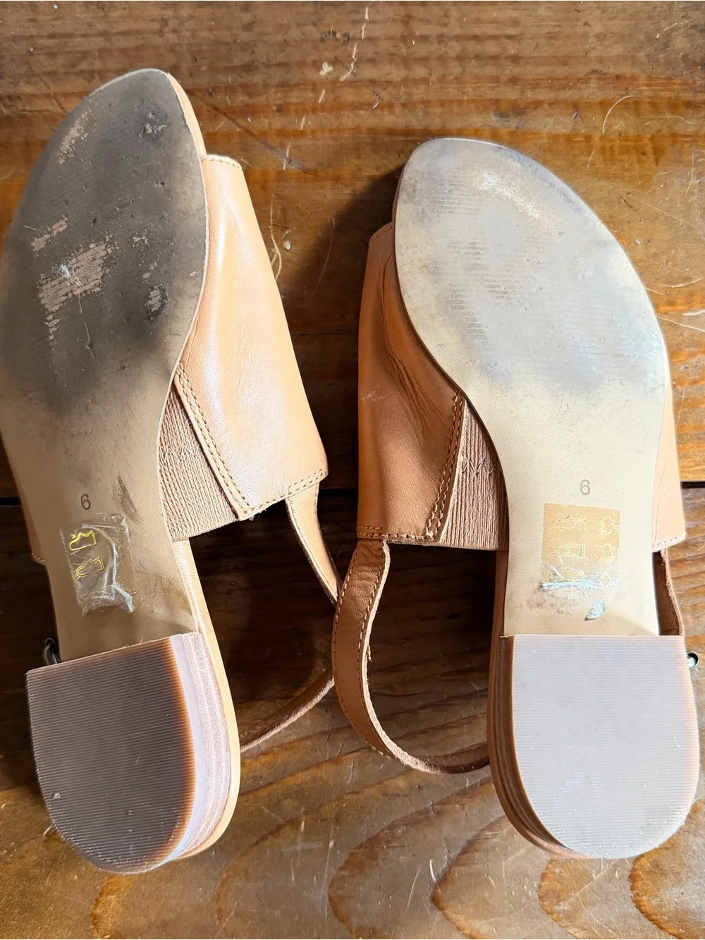Madewell Noelle slingback mule tan leather size 6